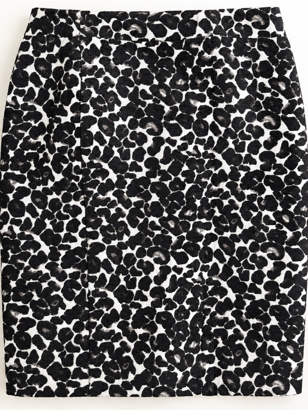 J.Crew Leopard Jacquard Pencil Skirt Black White Size 6 Lined